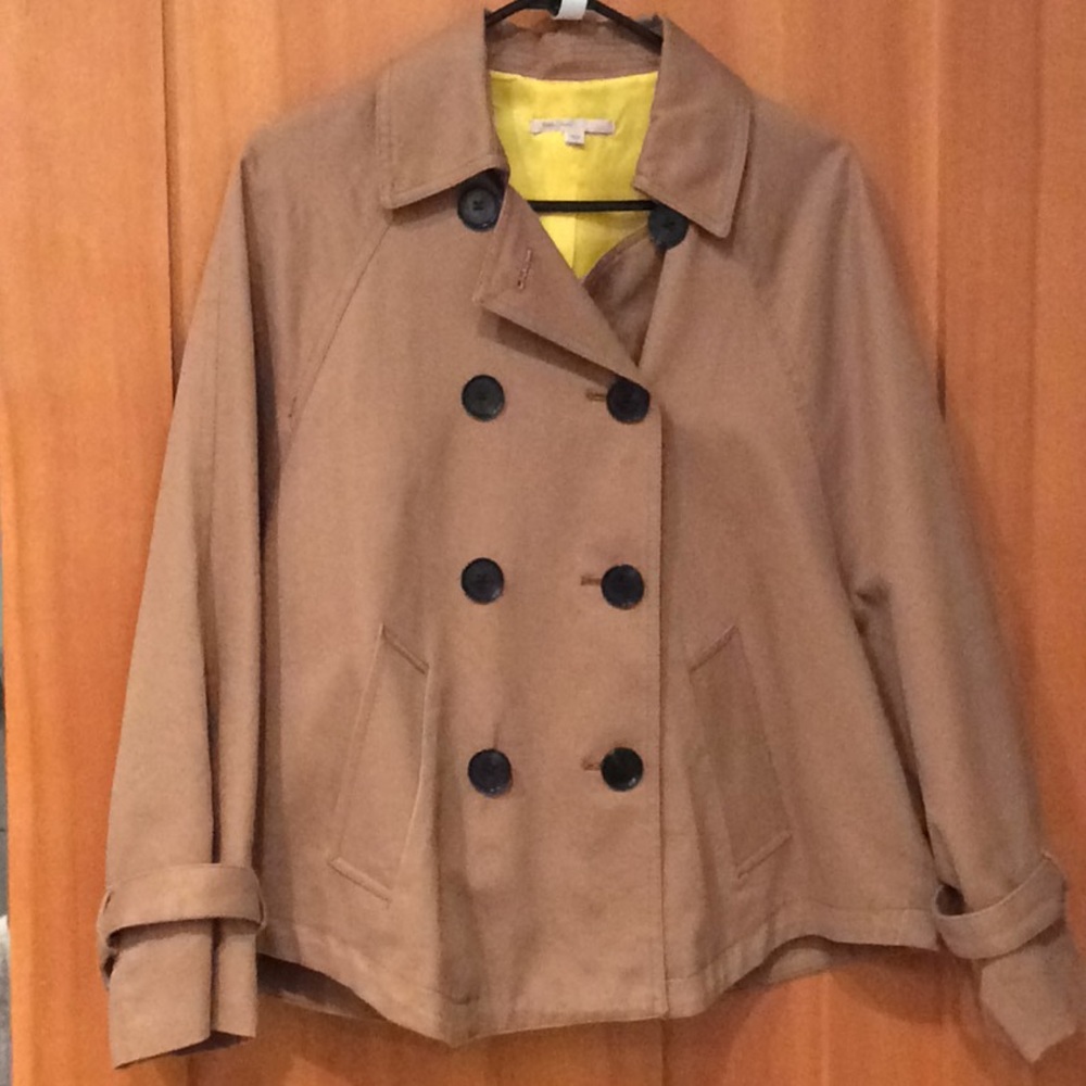 Classic Women's Double-Breasted Peacoat Jacket - Camel